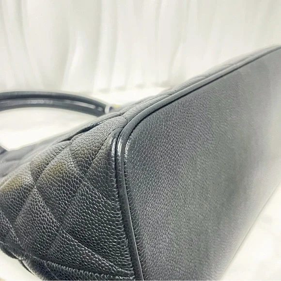 Chanel Black Caviar Leather Quilted Tote Bag - Picture 10 of 11